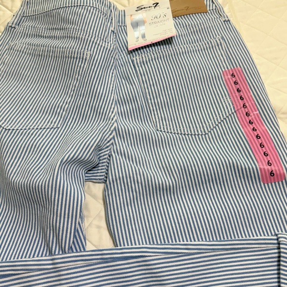 Seven7 Blue and White Striped Denims - Picture 7 of 15